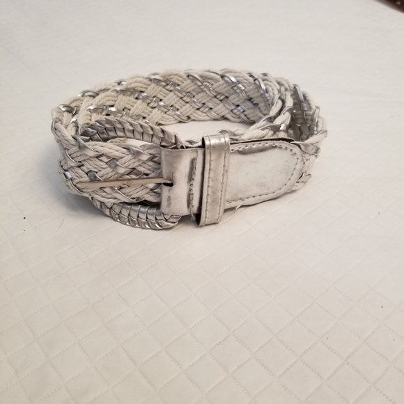 Accessories - Braided Silver & Cord Belt Womens Size 36 To 40 Inches